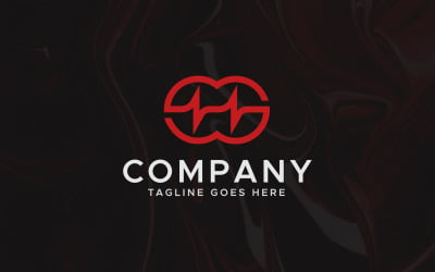 Designvorlage für das GG-Buchstabenpuls-Logo