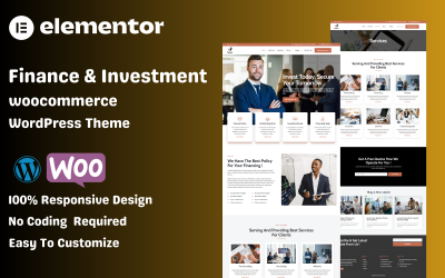 Finans och investeringar WooCommerce Elementor WordPress-tema