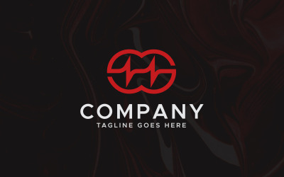 Modelo de design de logotipo de pulso de letra GG