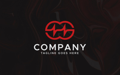 Шаблон оформлення логотипу GG лист імпульсу