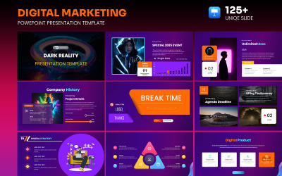 Szablon prezentacji kluczowych treści marketingu cyfrowego