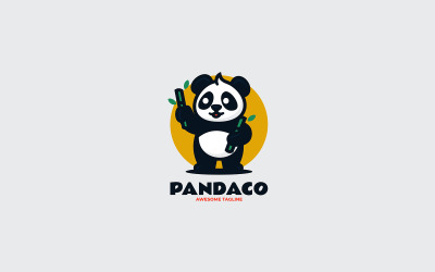 Logotipo do desenho animado da mascote do panda 3