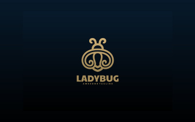 Modello logo Line Art coccinella 1