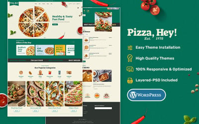 PizzaHey - Pizza, comida rápida y restaurantes - Tema WooCommerce
