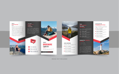Travel trifold brochure or Travel agency trifold brochure template layout