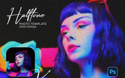 半色调 Photoshop 模板