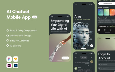Aiva - mobilní aplikace AI Chatbot