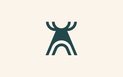 Letter A herten logo ontwerpsjabloon