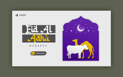 Modèle de bannière Web de l&amp;#39;Aïd-Al-Adha