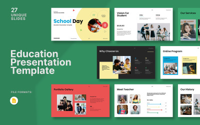 Plantilla de presentación de diapositivas de Google del día escolar