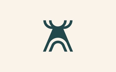 Šablona návrhu loga Letter A Deer