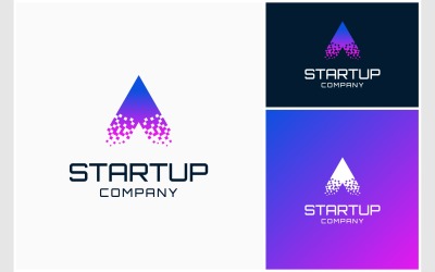 Bokstaven A Startup Pixel Digital Logotyp