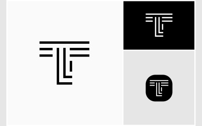 Letter TL LT Initials Line Art Logo