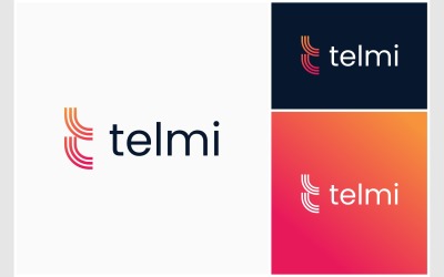 Litera T Początkowe liniowe nowoczesne logo