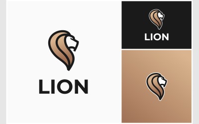 Logo di lusso della testa della fauna selvatica del leone