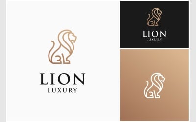 Logo di lusso dorato della fauna selvatica del leone