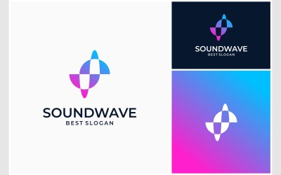 Logotipo abstrato da letra S da Soundwave