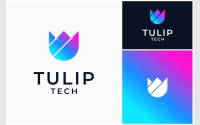 Logotipo moderno da tecnologia Tulip