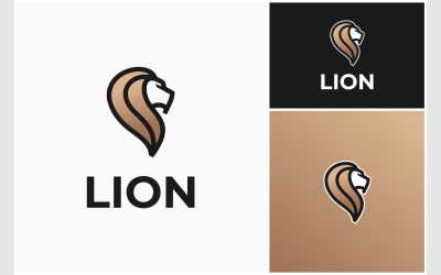 Розкішний логотип голови дикої природи лева