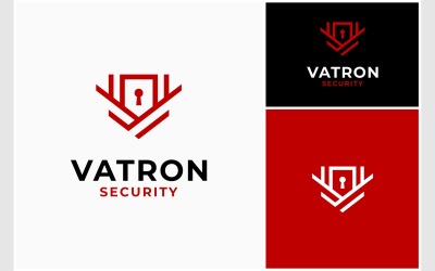 Sicherheitsschild-Logo mit dem Buchstaben V