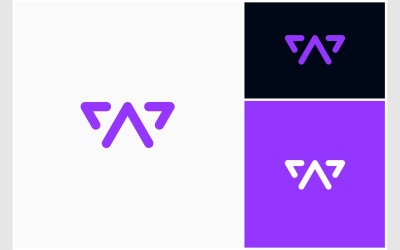 Bokstaven WA AW Initialer Enkel logotyp