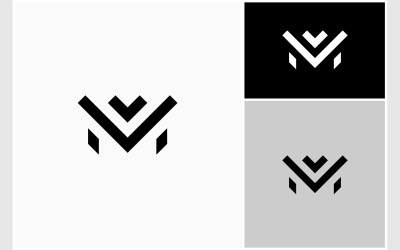 Buchstabe MV VM Initialen Monogramm Logo