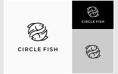 Cirkel fisk symmetri logotyp
