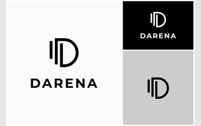 Letter D eerste monogram-logo