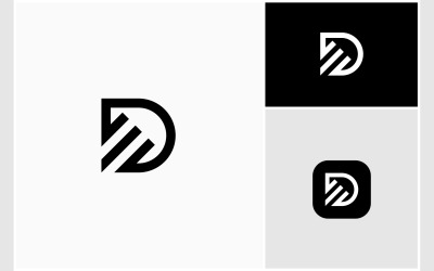 Lettera D iniziale logo monogramma moderno
