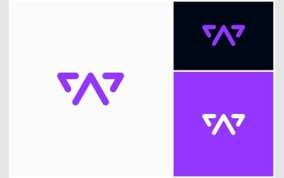 Lettera WA AW iniziali logo semplice