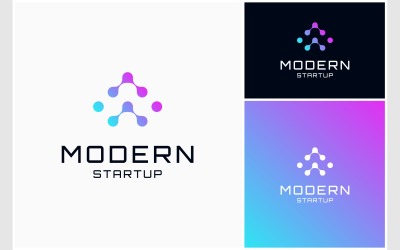 Logotipo de inovação de startup de moléculas
