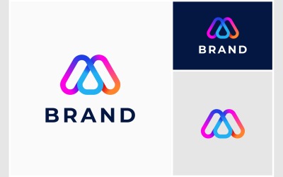 Bokstaven M Färgglad Gradient Logotyp