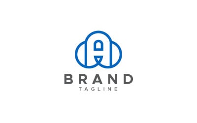 Buchstabe A Cloud-Logo-Designvorlage