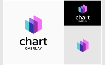 Datadiagram Abstrakt överlappande färglogotyp