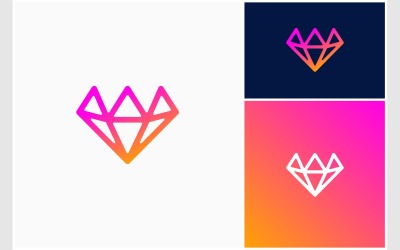 Diamant ädelsten färgglad logotyp