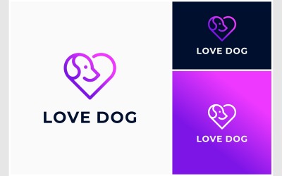 Logo dell&amp;#39;animale domestico per la cura degli animali del cane amore