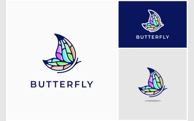 Logo della bellissima ala della farfalla