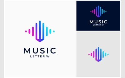 Music Soundwave Letter W Logo