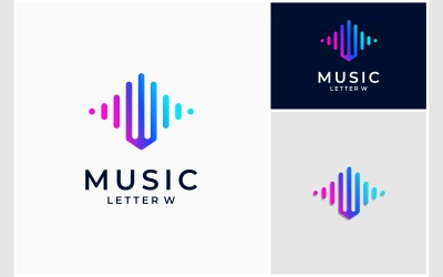 Musik Soundwave Bokstaven W Logotyp