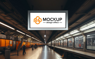 Blank advertising billboard mockup at airport mockup poster media