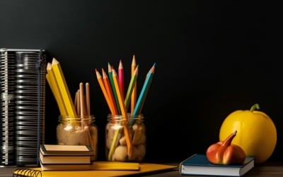 Colourful Pencil School Supplies 123