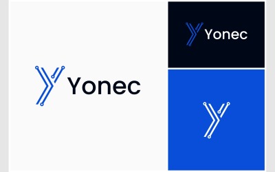 Logo électronique de technologie lettre Y