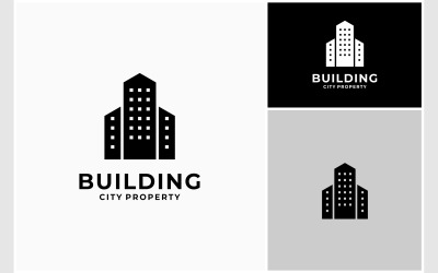 Logotipo del apartamento del edificio de la ciudad