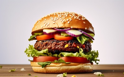Bacon-Burger mit Rindfleisch-Patty, auf weißem Hintergrund 1