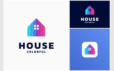 Kolorowe nowoczesne logo domu