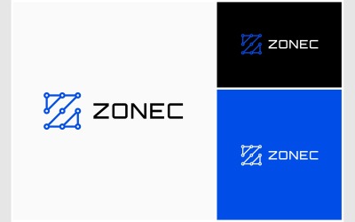 Logo moderne de technologie de connexion lettre Z
