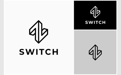 Logotipo de línea de flecha de interruptor de intercambio