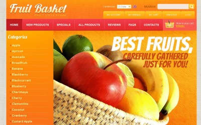 "Fruit Basket" ZenCart template №41347