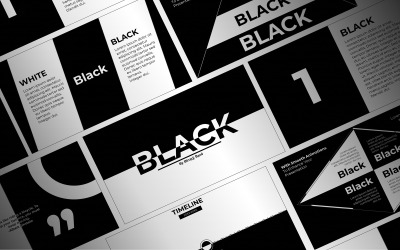 Élégance noire : un modèle PowerPoint animé par Binary Bard