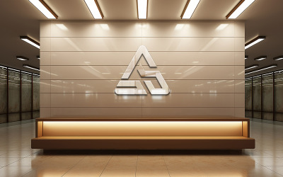 indoor glass wall 3d mockup